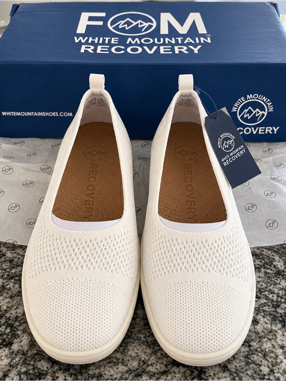 White Mountain Recovery White Slip-On Shoes NWT